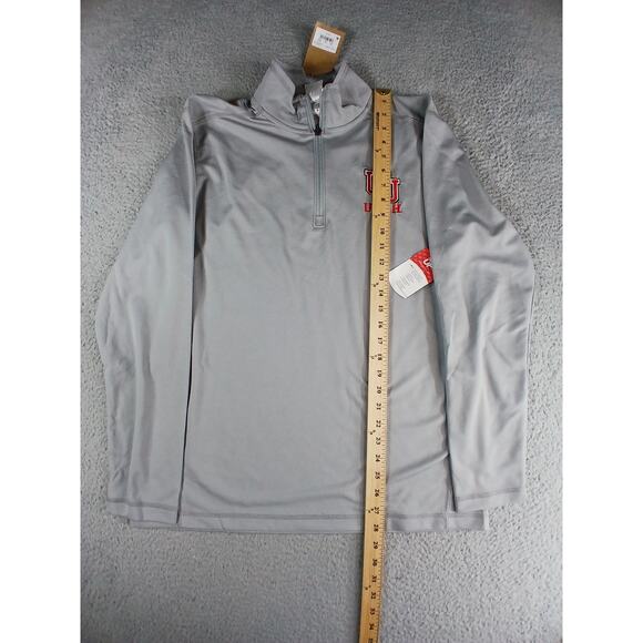 Utah Utes Pullover Golf Mens Medium Gray Long Sleeve 1/4 Quarter Zip NWT - Picture 5 of 8